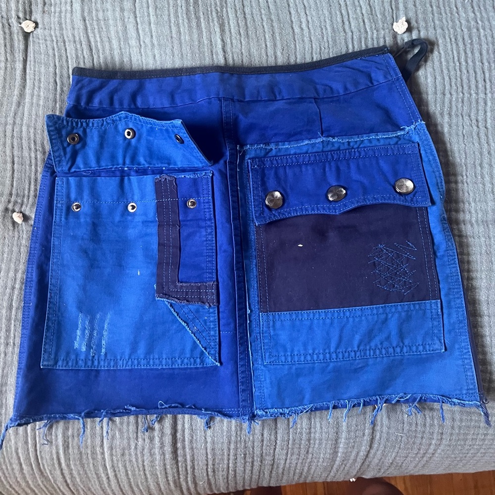 Zadig and Voltaire blue patchwork ‘Janis grunge’ mini skirt XS size 2 designer
